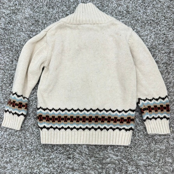 Janie‎ and Jack Kids Fall Winter Knit Sweater 3T Shawl Collar Reindeer Fair Isle - Picture 7 of 7